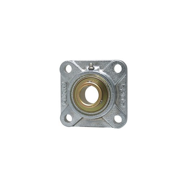 SINGLE ROW BALL BEARING - 1 ZINC WIDE SET SCREW NICKEL 4-BOLT FLANGE